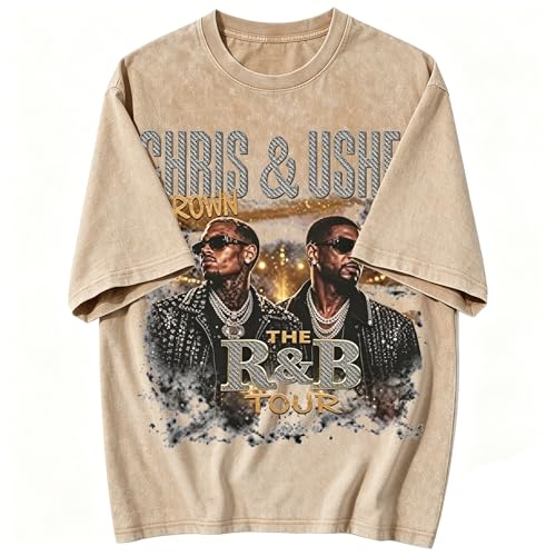Vintage Merch Shirt Voncert Graphic Tshirts Classic Tour Style Tees for Fans Brown