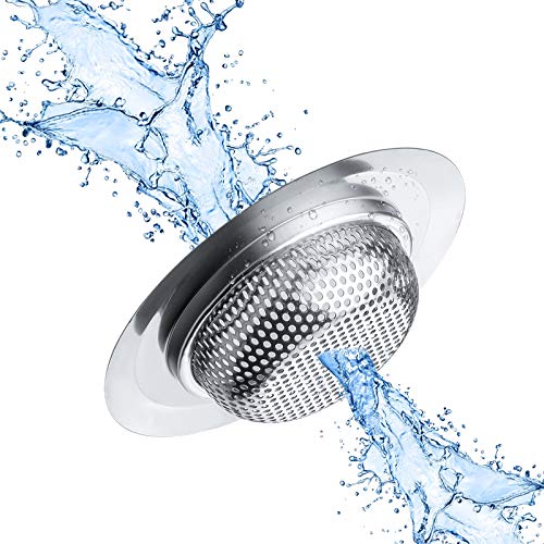 image for SOSUO 2 Pcs Kitchen Sink Strainer, Stainless Steel Drain Cover, Large 