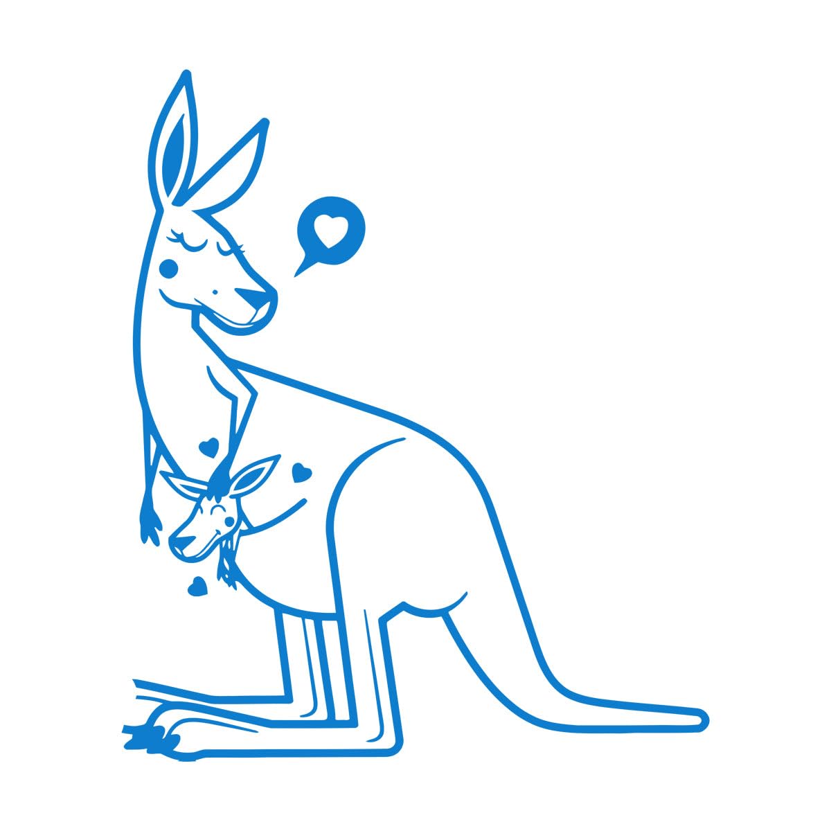 Cartoon Australia Kangaroo Wall Sticker Playroom Kids Room Jungle Zoo Safari Animal Wall Decal Bedroom Vinyl Home Extra Large - 81x89cm