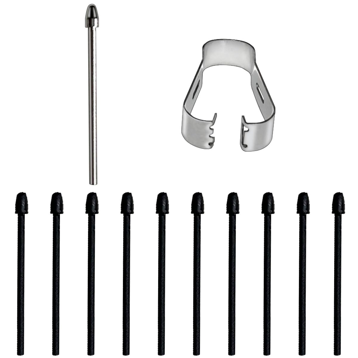 Pen Tips Replacement Compatible with Kindle Scribe Basic Pen, Pencil Nibs Compatible with Kindle Scribe Premium Pen (1 PCS Metal Tips, 10 PCS 2B Tips)