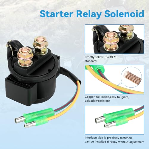Image of EOPOAYI Recon 250 Ignition Coil Switch Starter Solenoid Relay Kit Compatible with TRX250 Fourtrax 200 ATV TRX250EX TRX250TM TRX250TE 1997-2021 Quad 4 Wheeler Parts with Voltage Regulator CDI Box