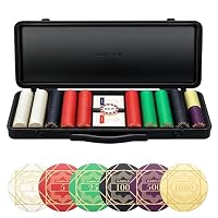 SLOWPLAY Nash Poker Set, Jetons de Poker en Céramique, 500 PCS [sans numérotation] 39mm
