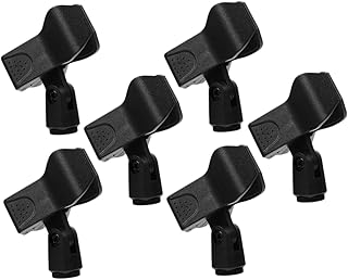 Hemobllo 6 Pçs Clipe De Microfone Suporte De Microfone Adaptador De Suporte De Microfone Clipe De Suporte De Microfone Clipe De Microfone Portátil Suporte Ajustável Preto Clipe De Suporte