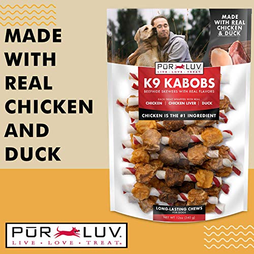 Pur-Luv-K9-Kabob-Real-Chicken-and-Duck-Dog-Treats-Flavor-Made-with-Chicken-Duck-Beef-Healthy-Easily-Digestible-Long-Lasting-High-Protein-12-oz