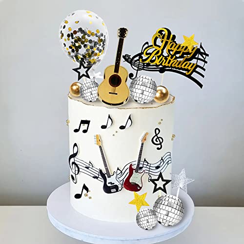 Drwate GCMGM10013 31 Pcs Guitar Cake Toppers Music Notes Balls Cake Decorations thumb #5