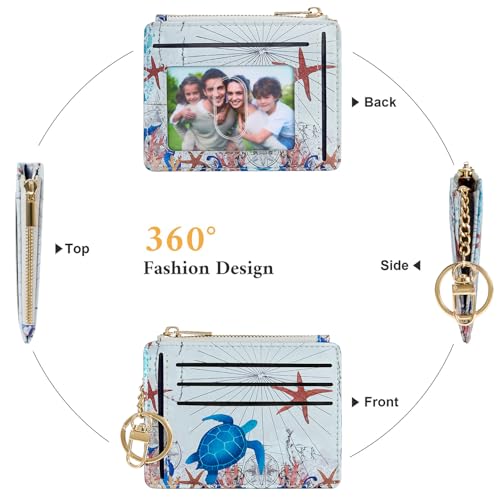 Image of Sodsay Card Case Slim Front Pocket Wallet for Women Credit Card Holder with Keychain | Slim, Front Pocket, Credit Card Holder, with Keychain