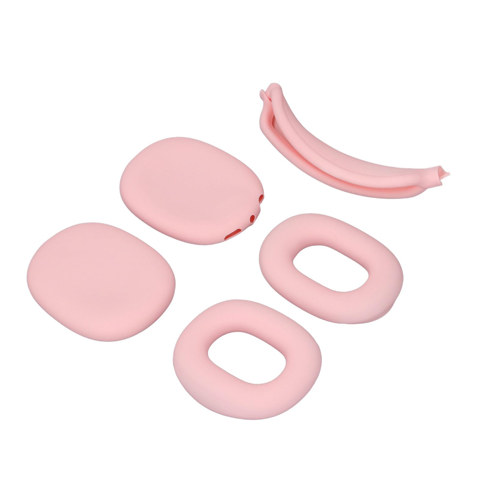 Custodia Rigida per Cuffie con Rivestimento in Silicone per Cuscinetti, Custodia Protettiva 3 in 1 per Cuffie USB C con Tasca per Caricatore (Rosa chiaro)