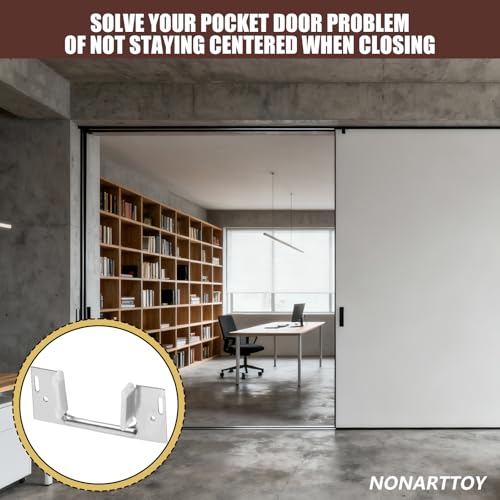 4 unidades de guías inferiores para puertas empotradas N 6566, para puertas de 1-3/8 pulgadas de grosor, hardware para puertas empotradas, guía de piso oculta para puertas correderas de armarios y clósets miniatura 6