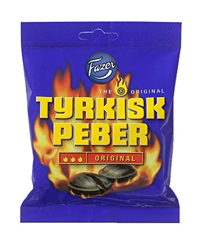 Fazer Tyrkisk Peber Original - Finnisch Salzlakritz Salmiak Harte Gekocht Pfeffer Süßigkeiten 150g