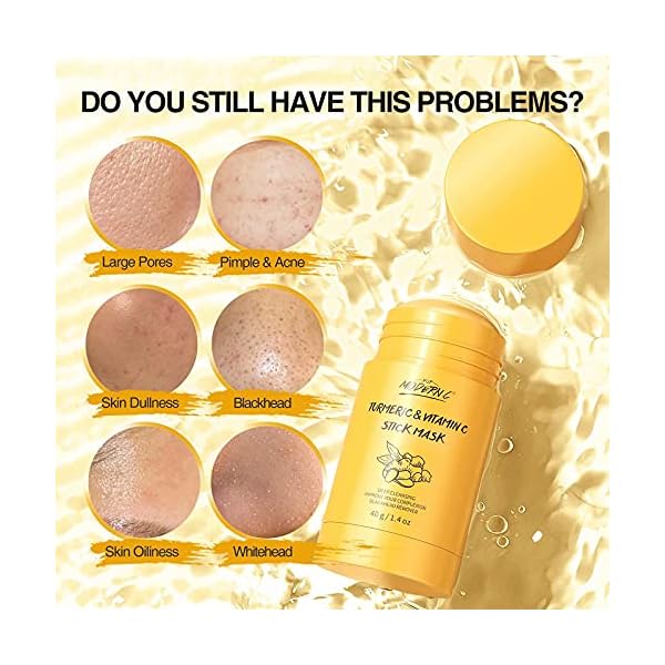 Turmeric-Clay-Stick-Mask-Organic-Vitamin-C-Purifying-Clay-Mask-Blackhead-Cleansing-Healing-Clay-Mud-Mask-Deep-Clean-Pore-Improve-Skin-Acne-Scars-Facial-Mask-With-Blackhead-Remover-Extractor-ToolS Turmeric Clay Stick Mask Organic Vitamin C Purifying Mask for Blackhead Cleansing Healing Clay Mud Mask for Deep Clean Pore Improve Skin Acne Scars Facial Mask With Blackhead Remover Extractor Tools