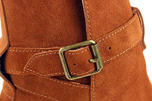 Osstone Dress Boot For Men Leather Chukka Designer Boots Casual Heel Shoes Buckle Jy005 Brown Suede 12 #TOP6