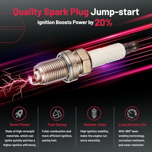 Image of BDFHYK Ignition Coil Pack UF247 and Iridium Spark Plug 4503 Compatible with Toyota Corolla 2005 2006 Toyota Celica 2003-2008 Toyota Matrix Pontiac Vibe Chevy Prizm Toyota Coil Pack 1.8L Set of 4