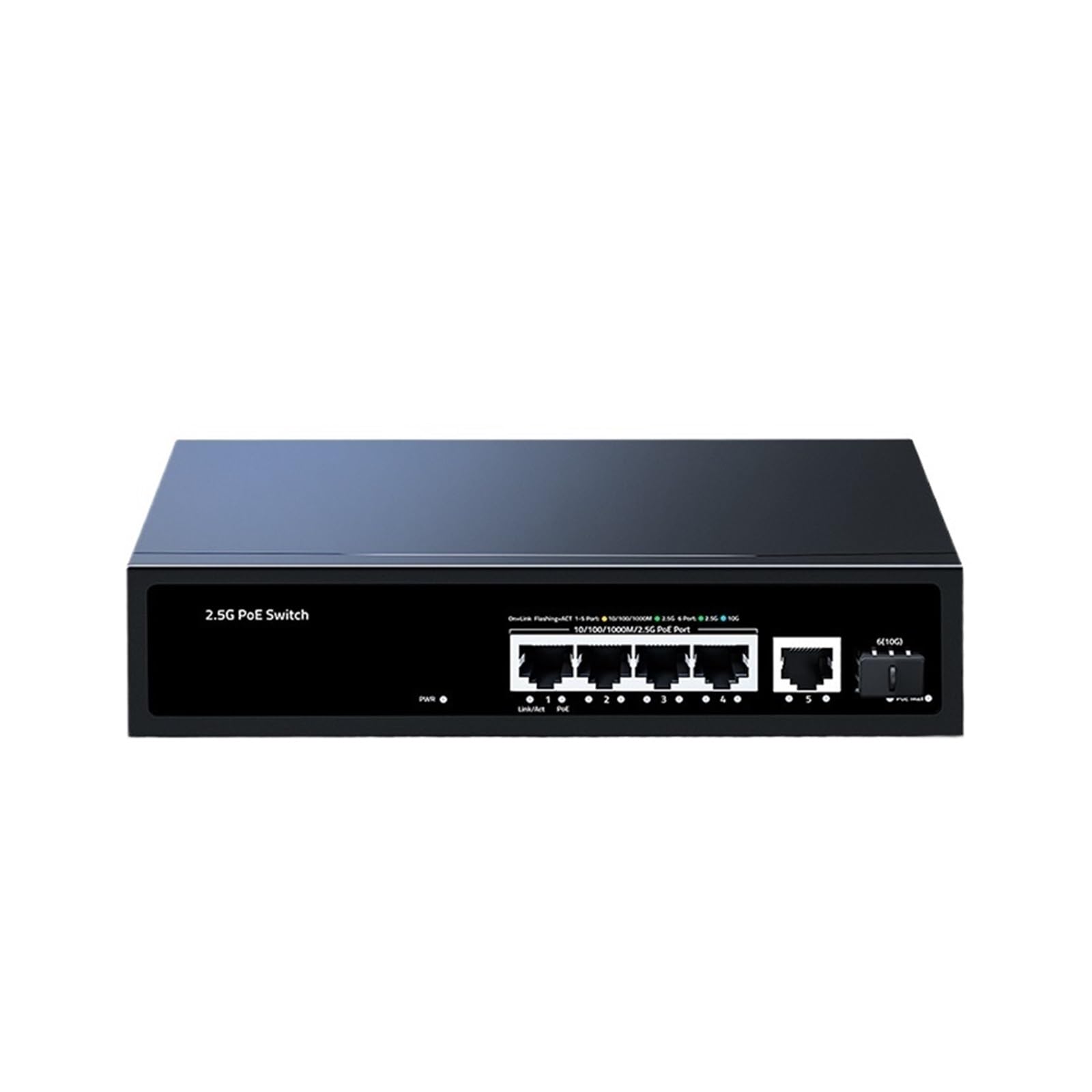 OSHZIKJII 2.5G P-O//E Switch 5 Port 2500Mbps 10G s-f.p+ Slot 65W IEEE802.3af/at