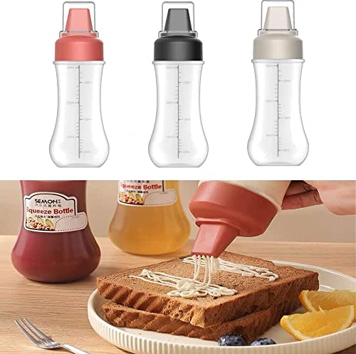 Image of kunya Ketchup Bottles Refillable Salad Dressing Tomato Sauce Mayo Syrup Squeeze Containers Bottle Lunch box Plastic Portable Squeezable Squirt Condiments Jars (Multicolor) (Multi Hole)