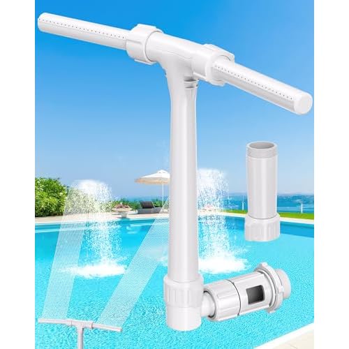 POOLHOUR [Patented] 2026 Height Upgrade Pool Fountain for Above Ground/Inground Pools with Dual High-Pressure Spray, 360° Adjustable Cooling Jet & Relaxation - Waterfall Sprinkler Cooler