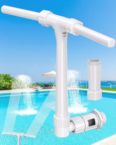 2026 Height Upgrade Pool Fountain for Above Ground/Inground Pools with Dual High-Pressure Spray, 360° Adjustable Cooling Jet & Relaxation - Waterfall Sprinkler Cooler
