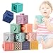E-More Bloques Apilables para Bebés 0-12 Meses,Cubos Juguetes Bebe para Masticar la Dentición Juguetes Educativos para el Baño del Bebé Juegue