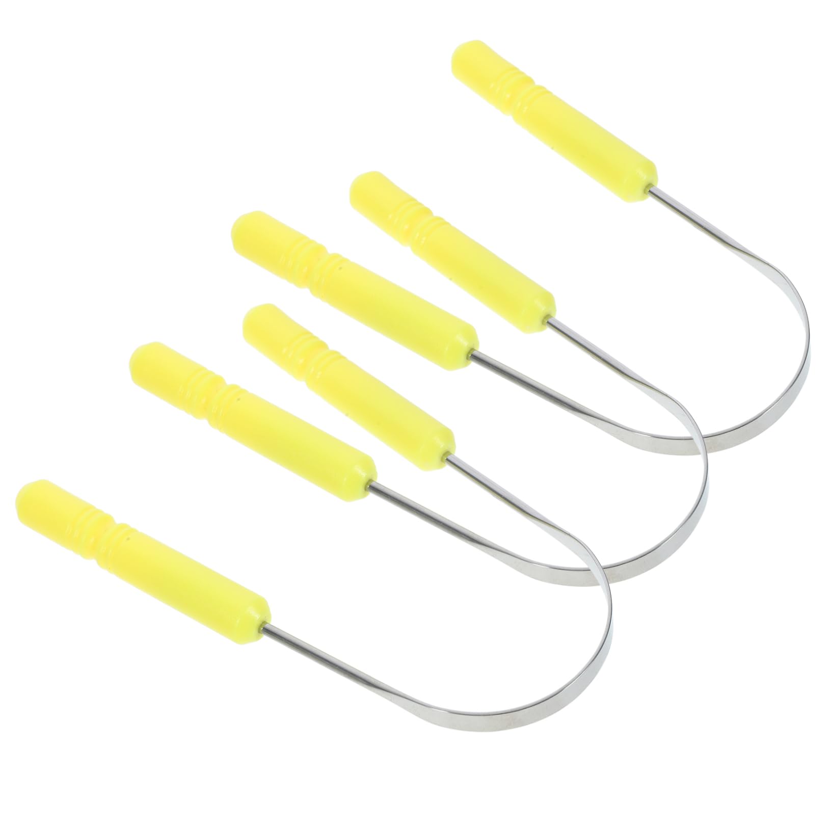 VALICLUD 5 Set Raschietto Per Lingua Allenatore Della Lingua Raschiare La Lingua Pulisci Lingua Portatili Raschiatura Della Lingua Acciaio Inossidabile Giallo 3 Pezzi * 5