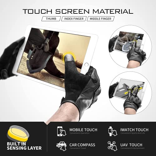 Zune Lotoo Tactical Gloves For Men, Touch Capable Paintball Gloves Tpr Impact Protection Full Finger Shooting Airsoft Gloves For Motorcycle Riding Range Hiking Work Cosplay Black(Medium) #TOP4