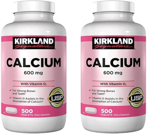 ADEMA Kirk-Land Signature Calcium 600mg with Vitamin D3 500 TabletsBone HealthPack of 2)