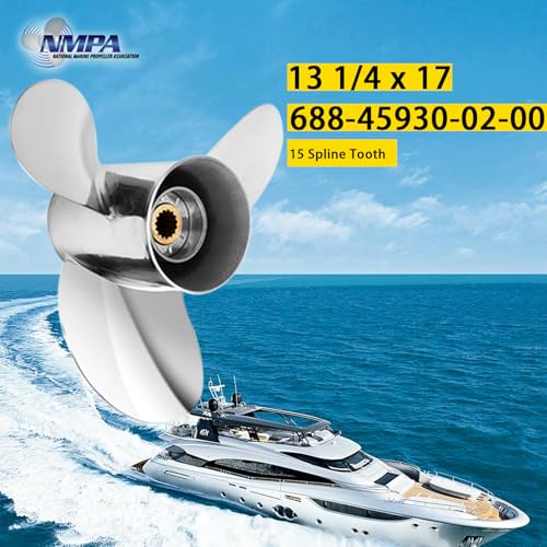 Image of VIF Boat Propeller with Yamaha Engines OEM Upgrade Stainless Steel Outboard Motors 60 /70 /75 /80 /85 /90 /100 /115 HP 15 Tooth, RH,14p 15p 17p 19p 21p