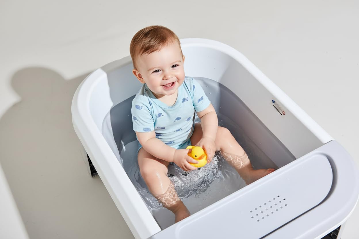 Baignoire pliable pour enfant 0-9 ans grise