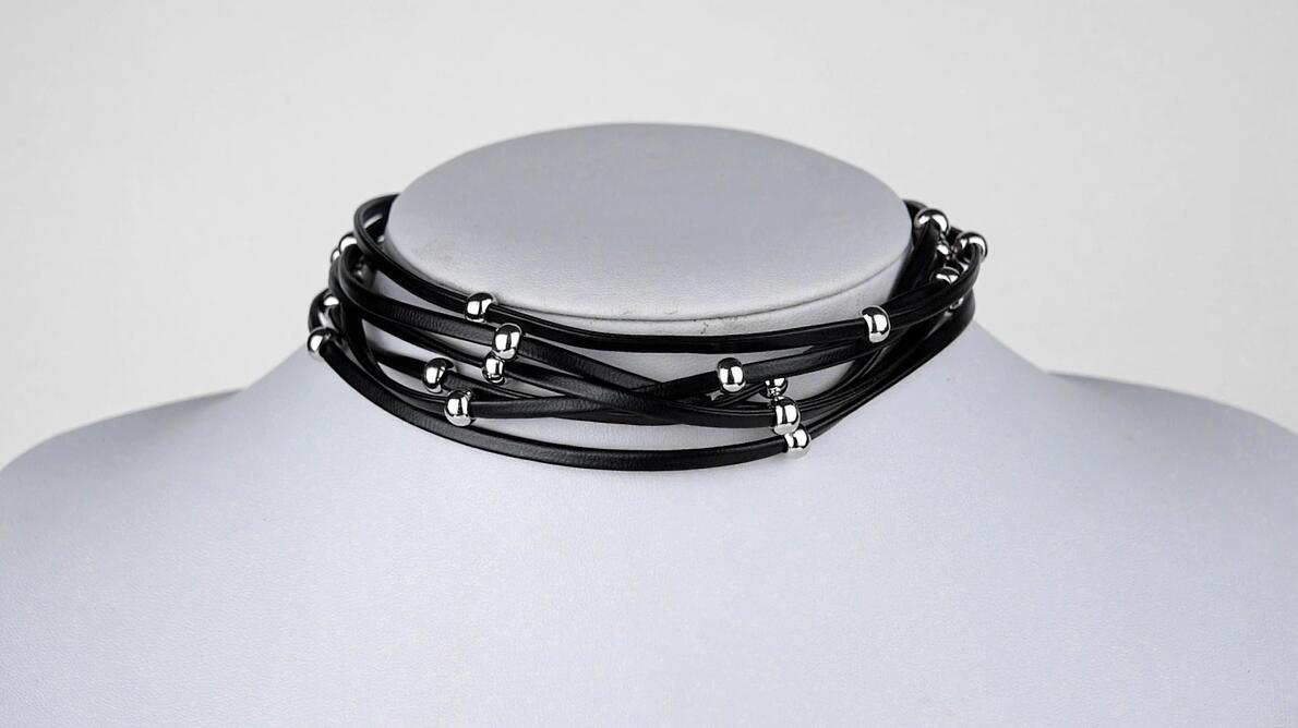 Amazon.com: Aimimier Bohemia Layered Choker Necklace Black Leather