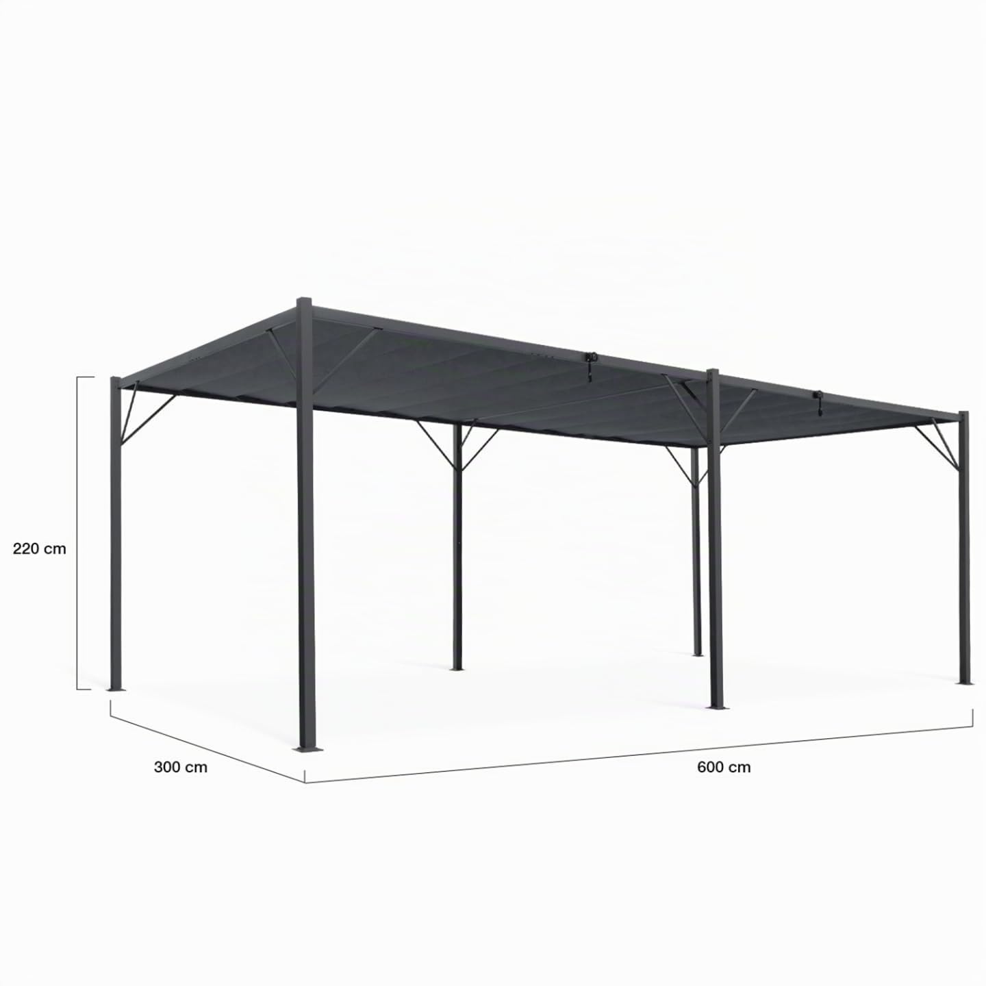 IDMarket – Pergola cuchillas orientables 3 x 6 m, color gris antracita