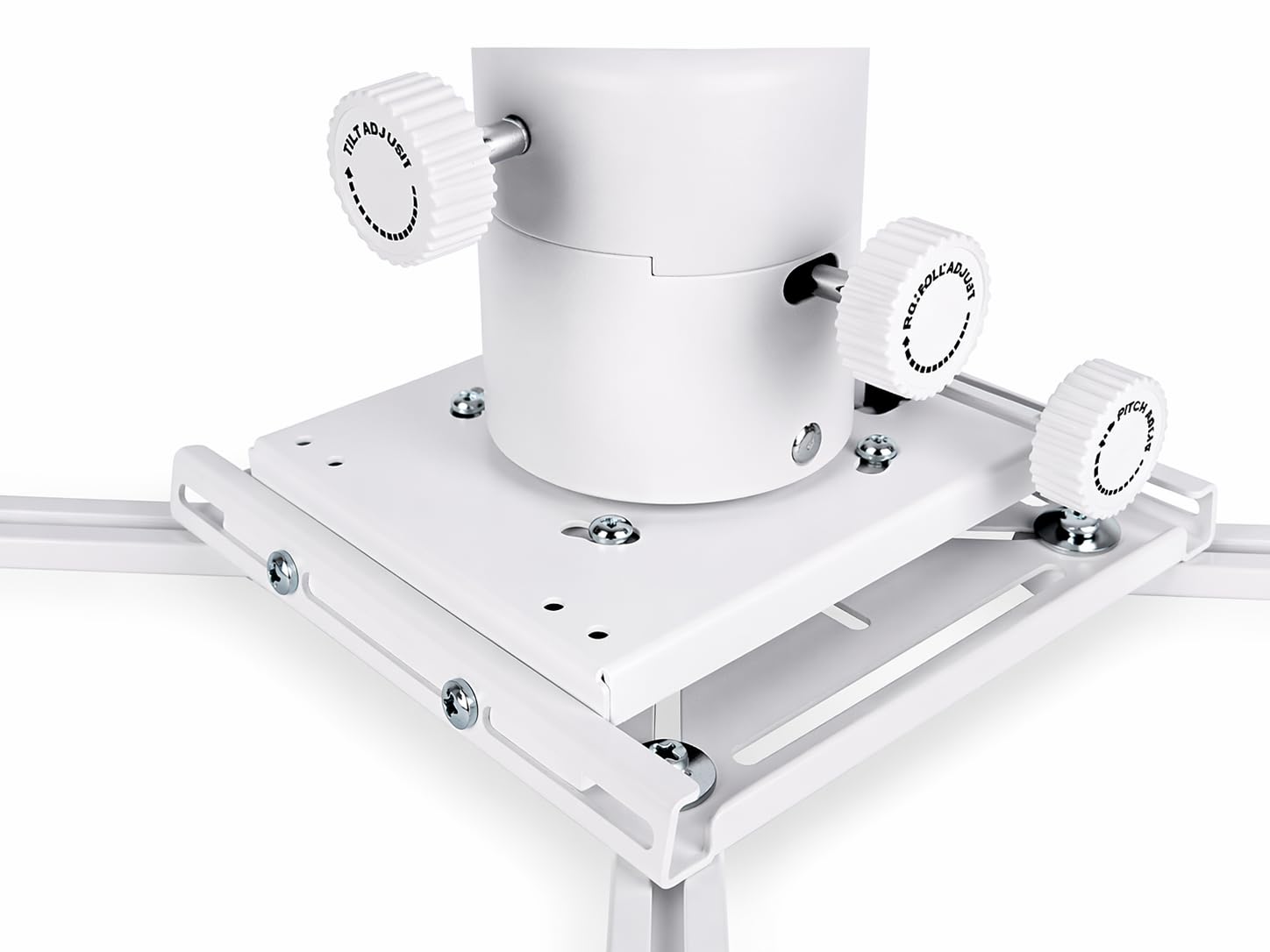 Multibrackets Supporto da Parete per Proiettore a Corta Distanza Bianco – Regolabile 31–71 cm, fino a 15 kg, Regolazione Fine 3 Assi, Gestione Cavi, Installazione Professionale
