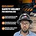DS-SMAAT Full Brim Construction Hard Hat with Visor, 6-Point Ratchet Suspension Safety Helmet,Superior Impact Head Protection for Industry Use,ANSI Z89.1&OSHA Approved,Both for Men&Women(Matte Black)