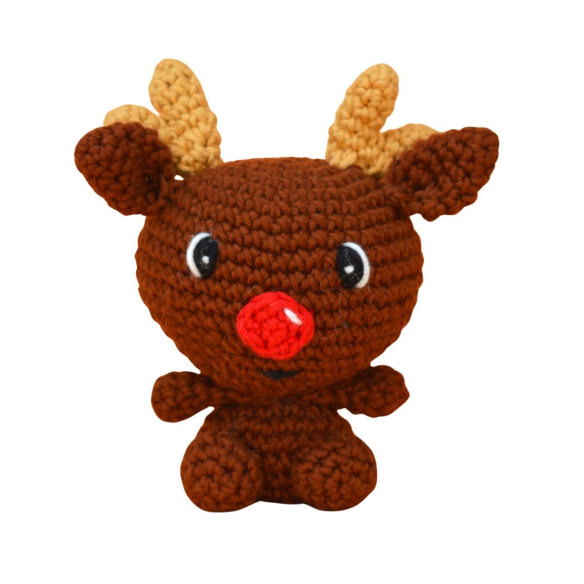 Knitty Critters Brown Cwoc Festive Friends Reindeer Crochet Kit,