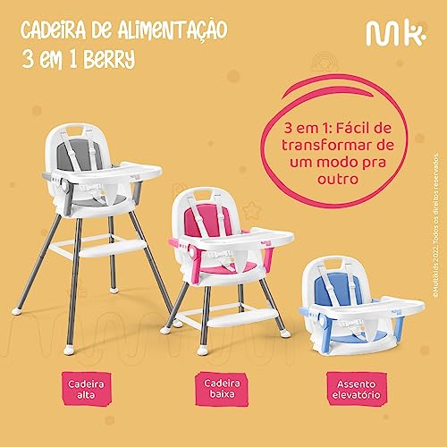 Cadeira de Alimentação Portátil Berry 3 em 1 Azul Multikids