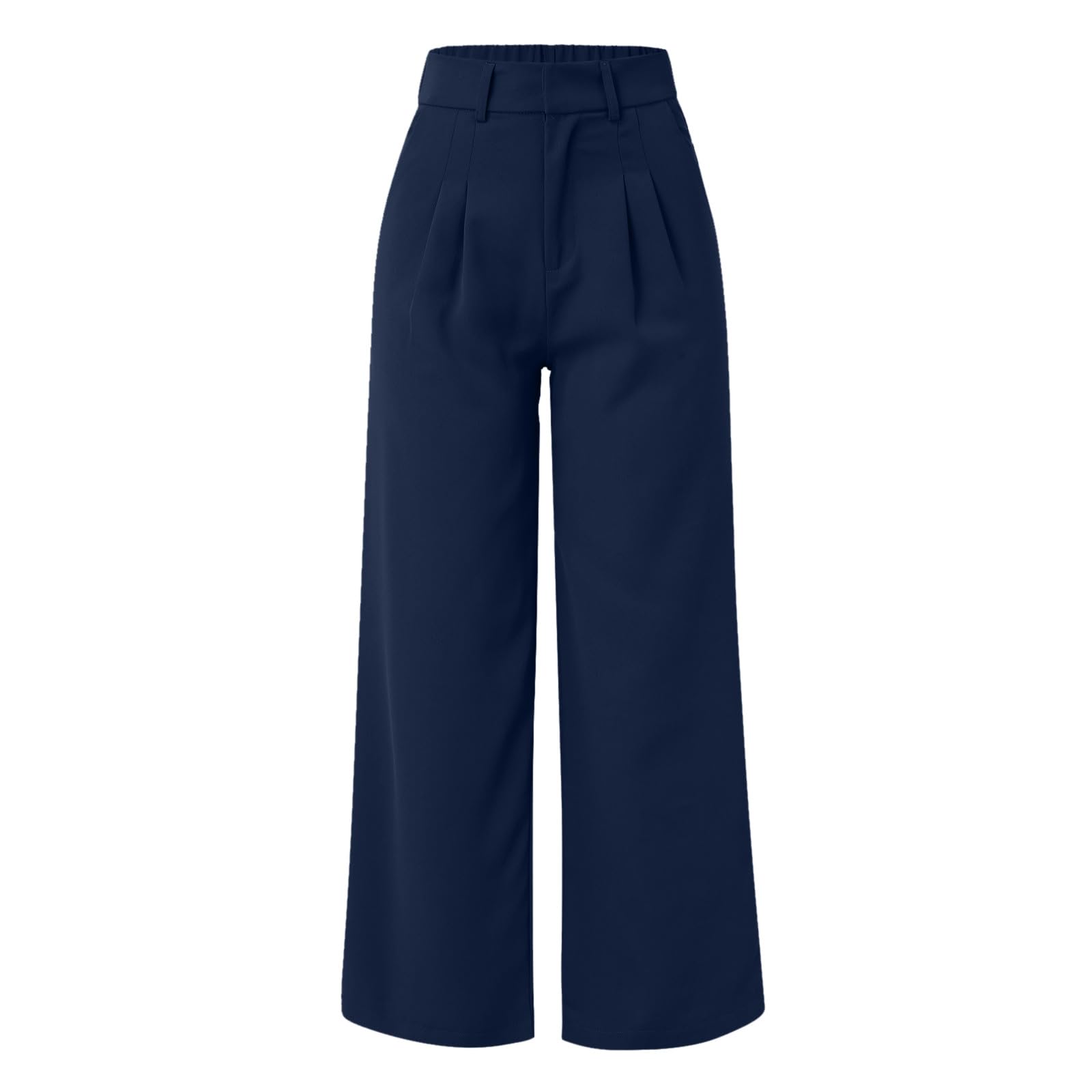 Anzughose Damen High Waist Weite Hose Damen Sommer Anzug Hosen Damen Business Freizeithose Wide Leg Palazzo Arbeitshose mit Tasche und Knöpfen Sommerhose Schlaghose Büro Anzughosen