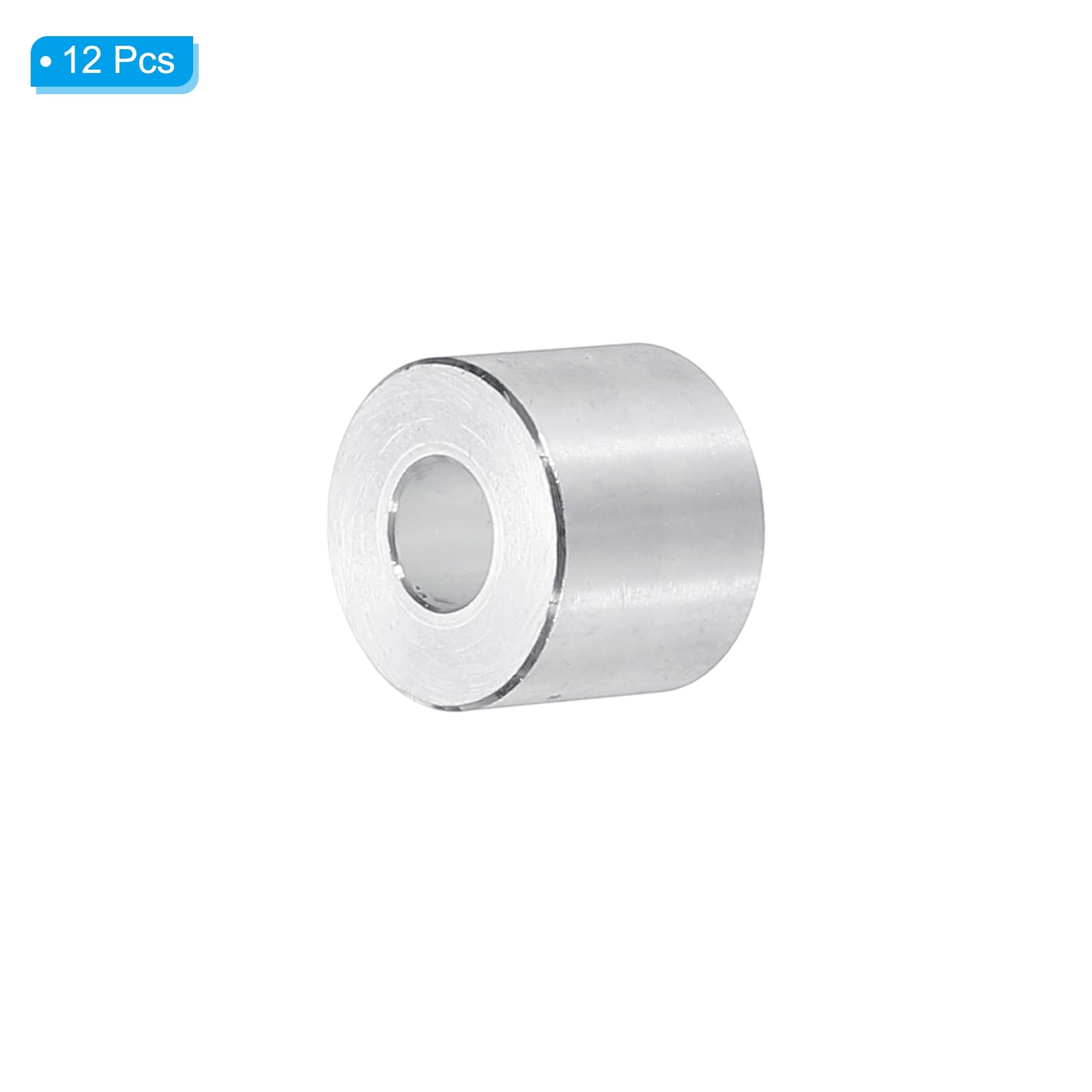 PATIKIL M6 Aluminum Spacers, 12pcs 1/4" x 5/8" Round Metal Spacers for 1/4 or M6 Screw Bolts - Image 3