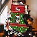 GABSHAIM Cute American Shorthair Cat in Santa Hat Christmas Stockings 1 Pack Personalized Red Green Polka Dots Xmas Stocking 14.4