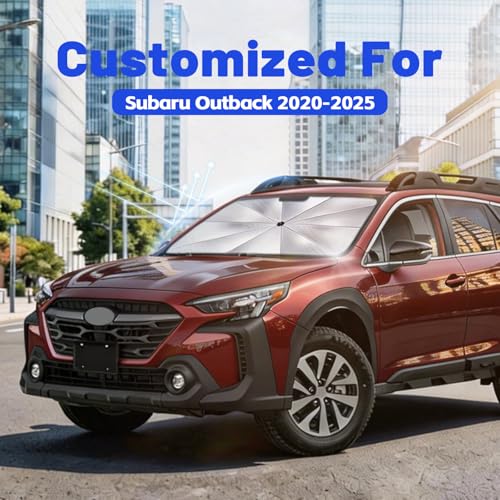 Image of Car Windshield Sun Shade for Subaru Outback 2020-2025 -[Reflective Coated Fabric] Sunshade Umbrella for Front Window, Car Shades Sun Visor Keep Car Cool and Protects Interior, 1:1 Exact Fit