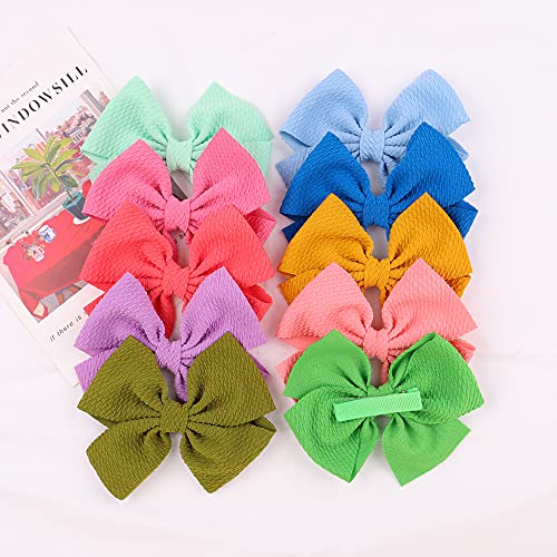 40Pcs Big Hair Bows For Girls Twill Fabric Bows Hair Bows Clips Toddler Hair Accessories For Infant School Baby Girls #TOP4