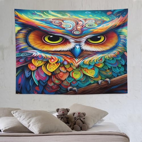 Tenture hibou PAZZK rideau mural tissu 150x200cm pour salon cocooning