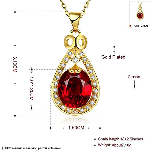 Preisvergleich Produktbild Good dress Weibliche Romantische Kupfer Kabel Kette Anhänger Halskette Elegante Wassertropfen Bunten Zirkon Anhänger, Gold