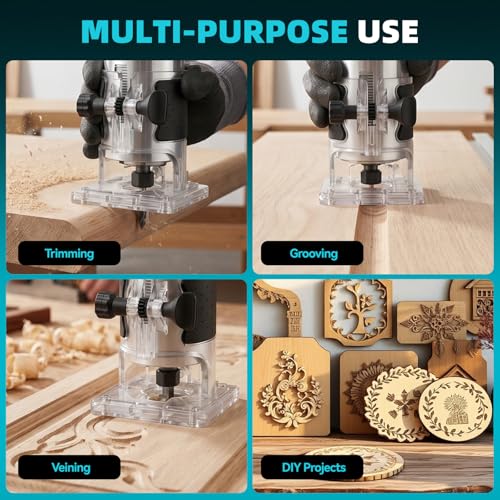 Défonceuse électrique 800W variable pour éviter les éclats sur le bois - 7