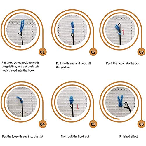 Meetbself Latch Hook Rug Kits Crocheting Carpet Rug Cats Acrylic Yarn Pre-Printed Canvas Cushion Mat Crochet Tapestry Sofa Decor #TOP5