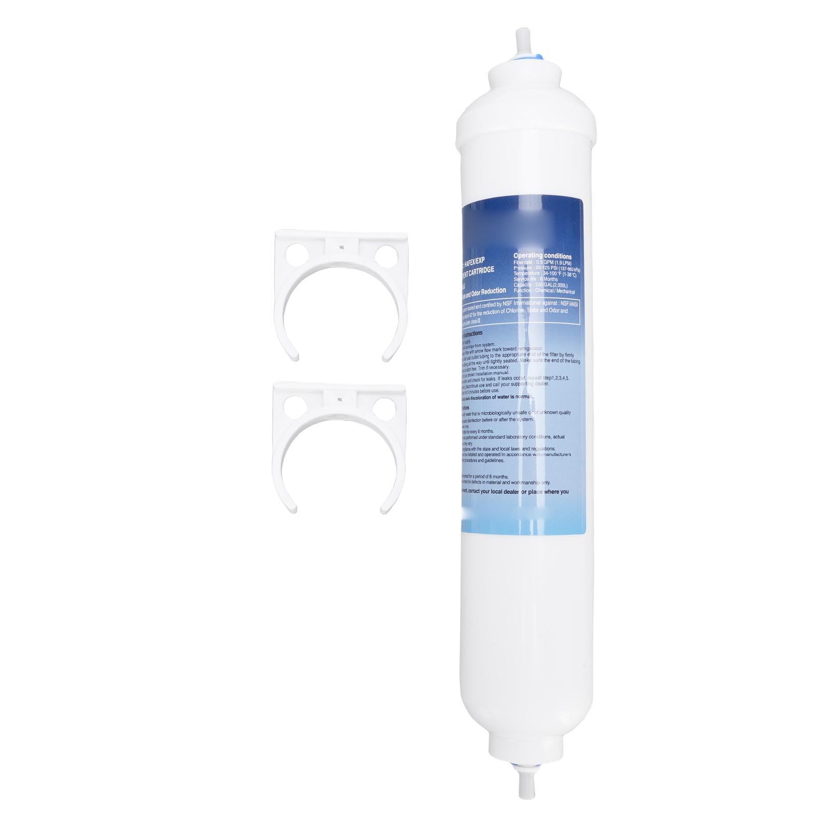 SEAFRONT Filtro de Agua para Frigorífico, Repuesto de Filtro de Agua para Refrigerador, Suministros de Cocina con 2 Accesorios para Fijación