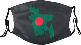 Bangladesh Flag Map Mask Protect Respiratory System Breathe with Peace of Mind Black