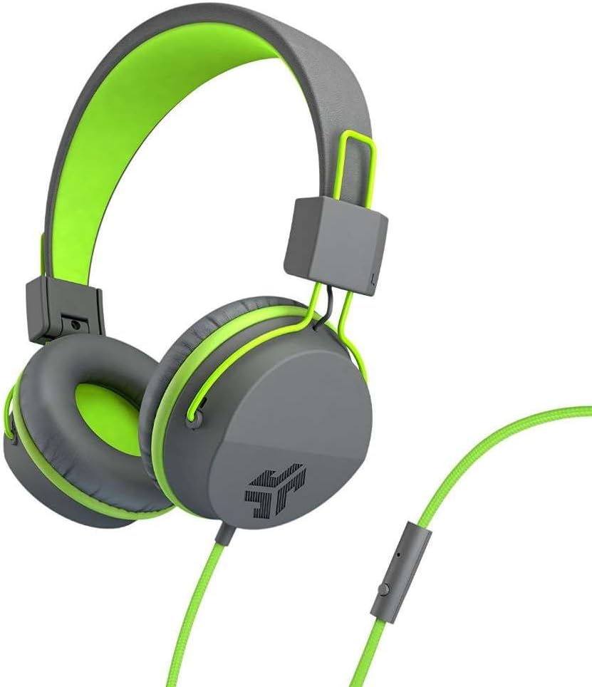 JLab Audio Neon On-Ear Headphones - Graphite/Lime.