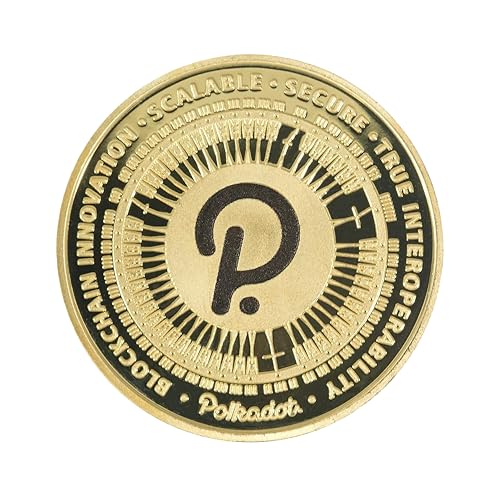 Gold Plated Polkadot Blockchain Collector Coin Hard Token with Clear Plastic Case for Crypto Enthusiasts and Collectors