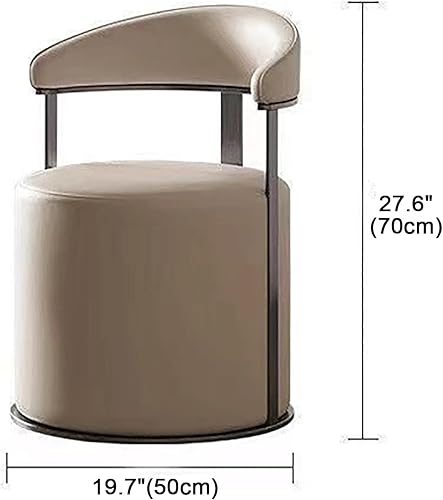 Miniatura 3 de Sillas de comedor modernas y elegantes, con forma cilíndrica creativa, sillas con cojín de asiento de cuero, silla de ocio con marco de metal para