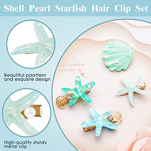 Pinces à cheveux étoile de mer bleu chic pour sublimer vos coiffures de mariage d'été
