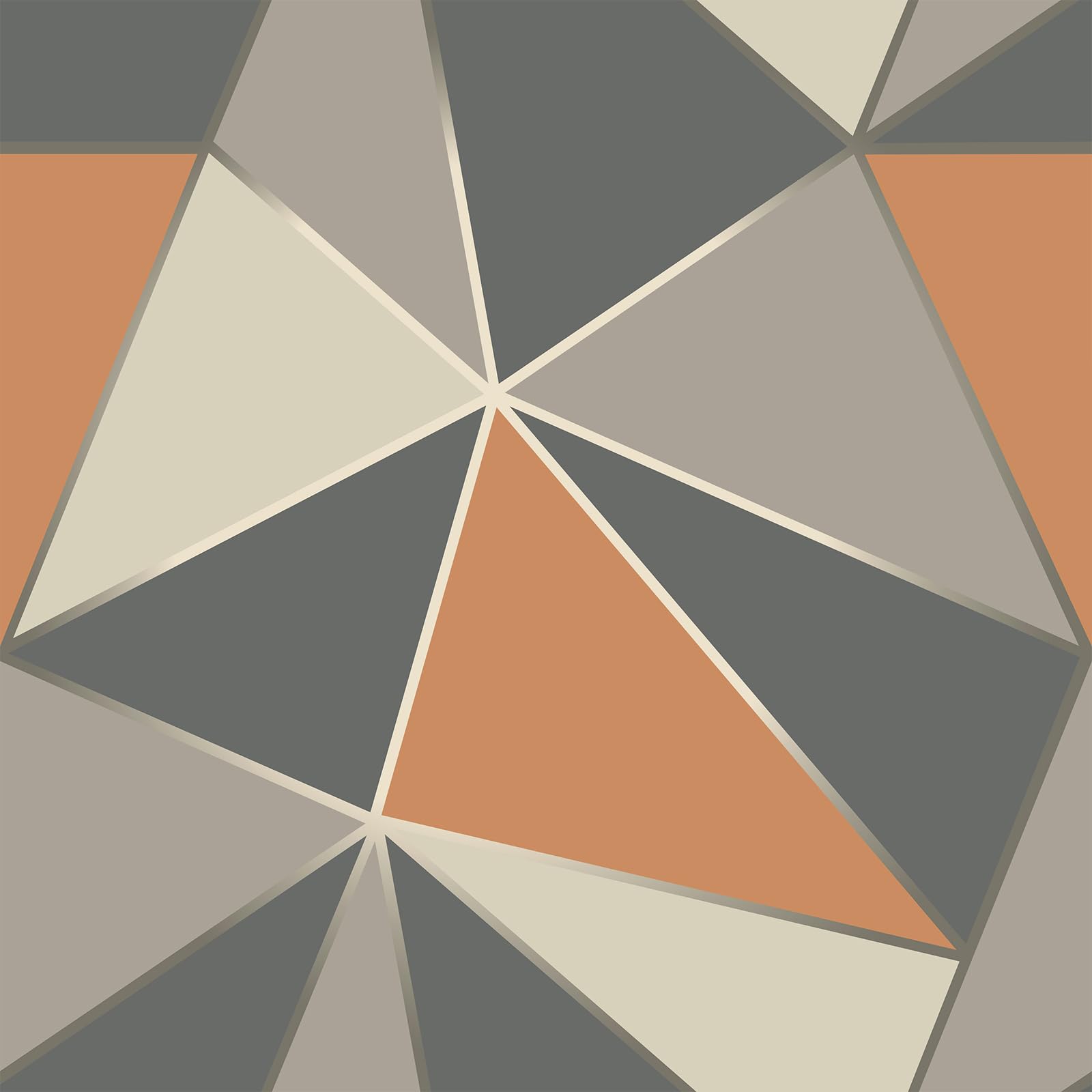 Papier peint géométrique bohème orange gris VEELIKE adhésif de 9m