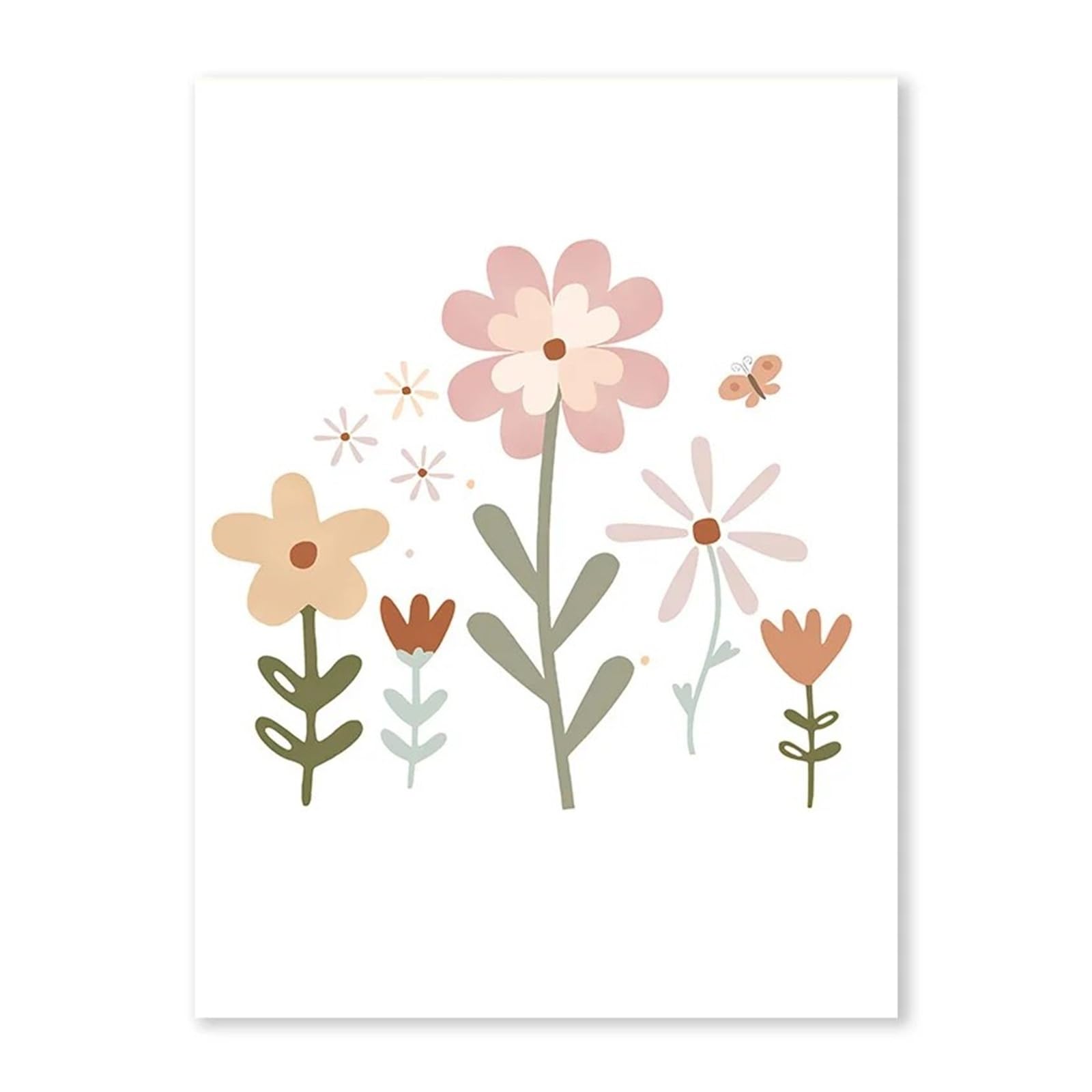 Peinture sur toile papillons roses et fleurs pour émerveiller le regard de bébé