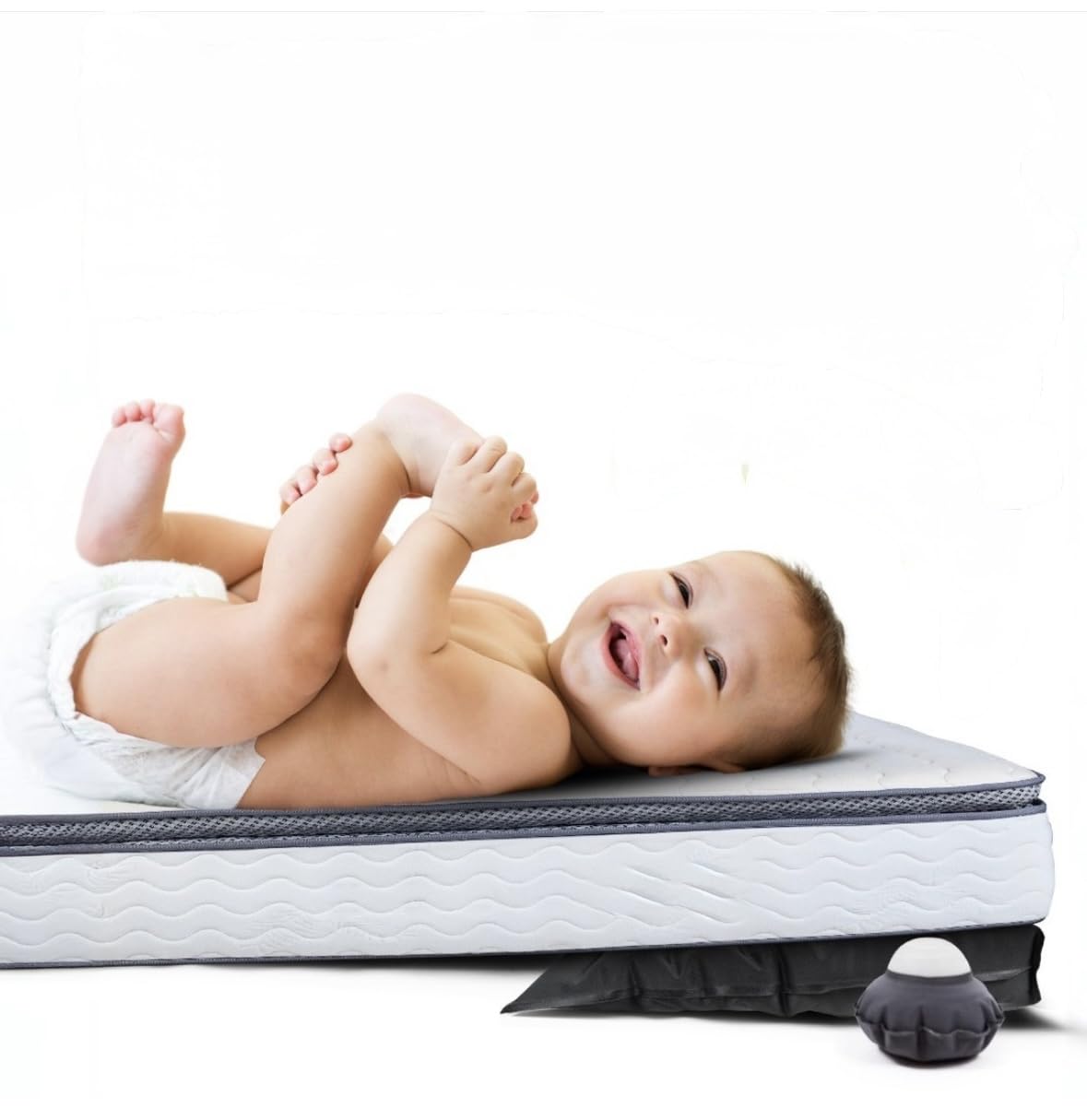 Inflatable Wedge Pillow for Colic Baby Relief– Fully Adjustable Infant Sleeping Wedge to Help with Acid Reflux, GERD, Allergies, and Nasal Congestion